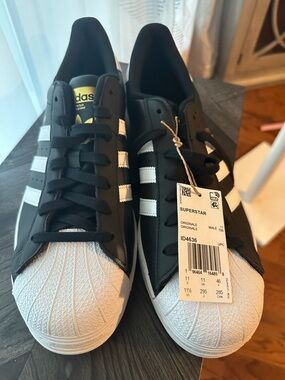 adidas Superstar Men’s Black and White Leather Sneaker
